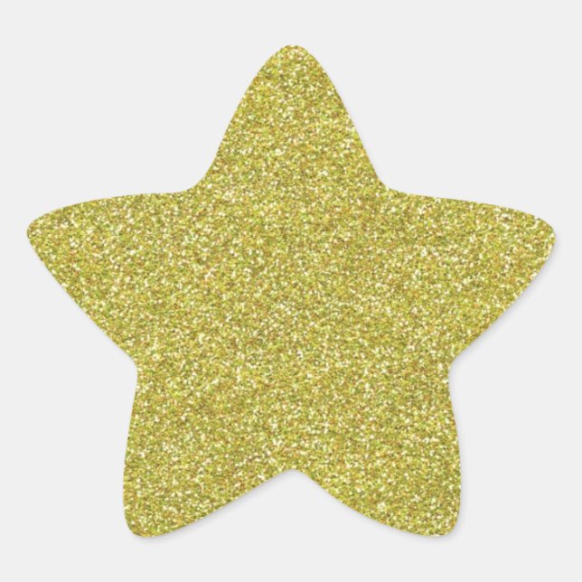 Glittery Shiny Gold Glitters Star Sticker (Front)
