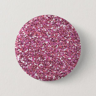 Glittery Shiny Pink Glitters 6 Cm Round Badge