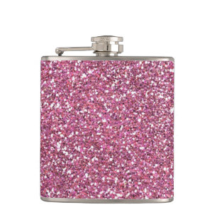 Glittery Shiny Pink Glitters Hip Flask