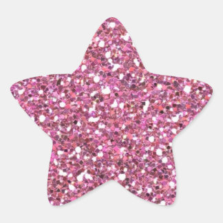 Glittery Shiny Pink Glitters Star Sticker