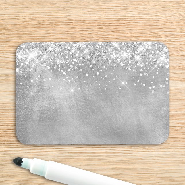 Glittery Silver Blank Name Tag (Glittery Silver Blank Name Tag)