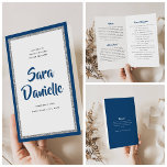 Glittery Silver & Blue Bat Mitzvah Folded Program Flyer<br><div class="desc">The weight of this paper is prefect for your program. It is much heavier than copy paper and is perfect for your disposable programs. Use the template to fill in your information. The "Customise further" feature can be used to change the font (size, style, colour), and add more lines of...</div>