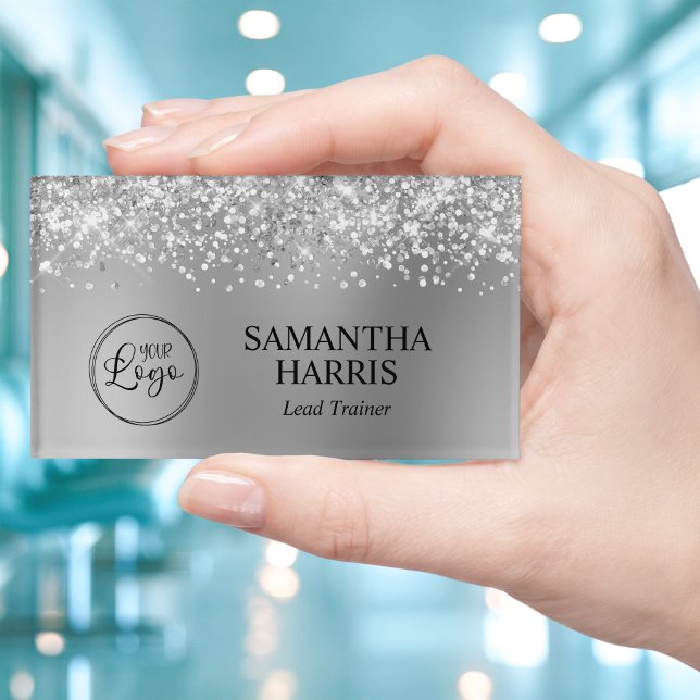 Glittery Silver Blur Logo Name Tag (Glittery Silver Blur Logo Name Tag)