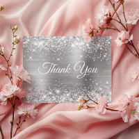 Glittery Silver Foil 75th Birthday Thank You