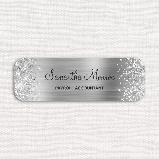 Glittery Silver Foil Name Tag (Glittery Silver Foil Name Tag)