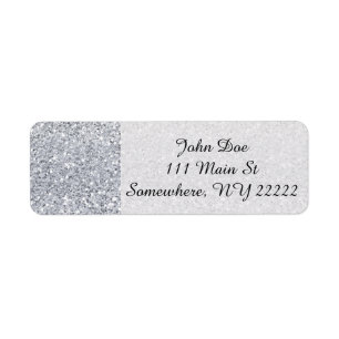 Glittery Silver Ombre Return Address Label