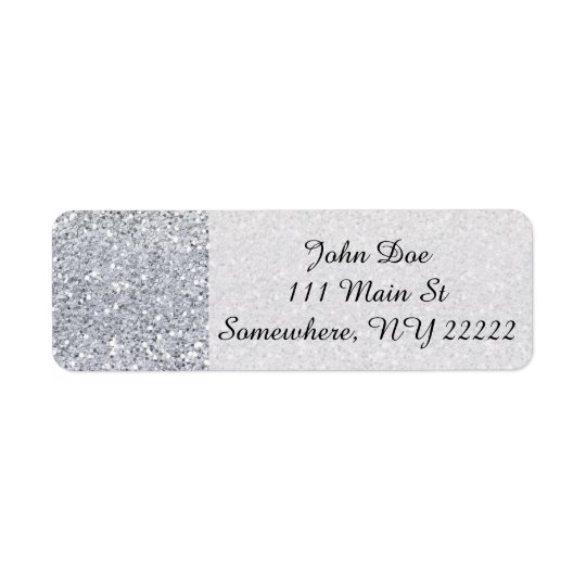 Glittery Silver Ombre Return Address Label