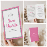 Glittery Silver & Pink Bat Mitzvah Folded Program Flyer<br><div class="desc">The weight of this paper is prefect for your program. It is much heavier than copy paper and is perfect for your disposable programs. Use the template to fill in your information. The "Customise further" feature can be used to change the font (size, style, colour), and add more lines of...</div>