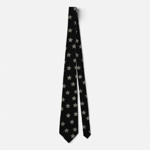 Glittery Silver Stars Pattern Tie
