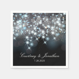 Glittery Sparkle Lights Elegant Glamourous Wedding Napkin