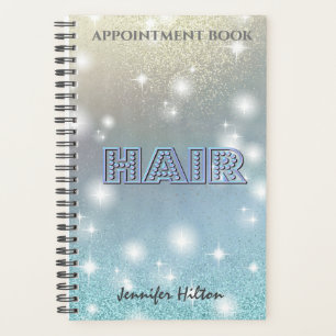Glittery sparkle ombre hair appointment book planner