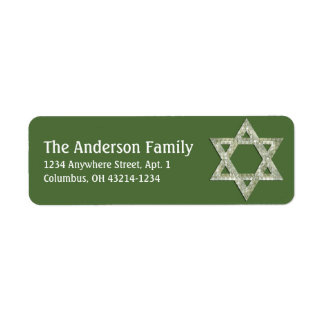 Glittery Star of David Hanukkah Address Labels d12