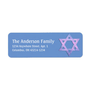Glittery Star of David Hanukkah Address Labels d15