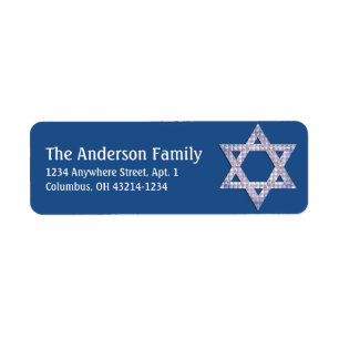 Glittery Star of David Hanukkah Address Labels d2