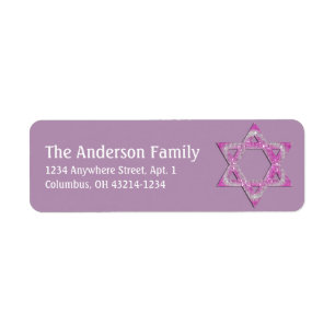 Glittery Star of David Hanukkah Address Labels d7
