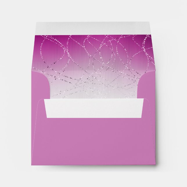 Glittery Star of David Pink Bat Mitzvah RSVP Envelope (Back (Bottom))