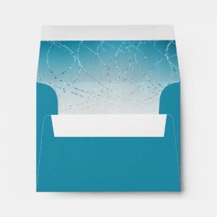 Glittery Star of David Turquoise Bat Mitzvah RSVP Envelopes