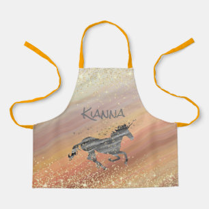 Glittery Starry Unicorn Personalised Apron