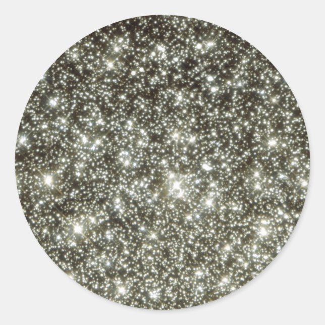 Glittery Stars Classic Round Sticker (Front)