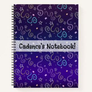 Glittery Stars - Faux Glitter Pattern Notebook