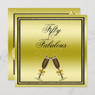 Glittery Stiletto, Champagne & Music Fabulous 50 Invitation