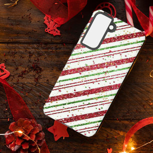 Glittery Striped Christmas  Samsung Galaxy Case