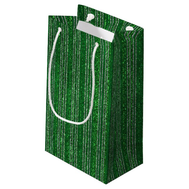 Glittery Striped Gift Bag (Back Angled)