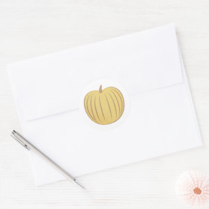Glittery Yellow Gold Pumpkin Fall Envelope Seal