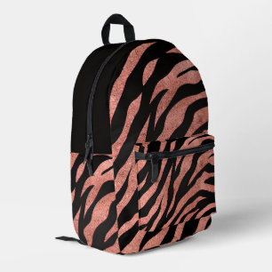 Glittery Zebra Pattern  Printed Backpack