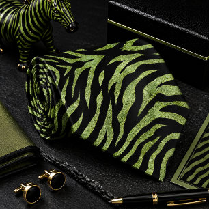 Glittery Zebra Wild Animal Pattern Tie