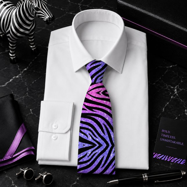 Glittery Zebra Wild Animal Pattern Tie (Creator Uploaded)