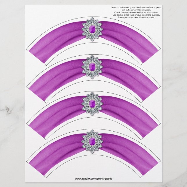 Glitz and Glam Cupcake Wrap - Cerise (Front)