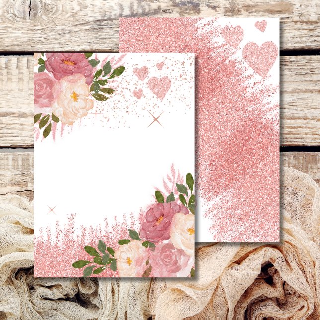 Glitz And Glam Pink Rose Gold Sparkle Blank Invitation (Creator Uploaded)
