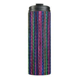 Glitz and Glam Sparkly Stripes Thermal Tumbler
