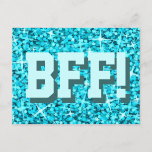 Glitz Blue 'BFF!' postcard