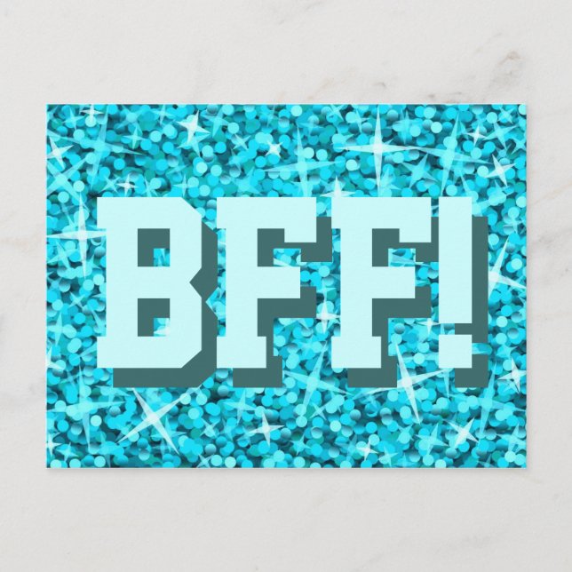 Glitz Blue 'BFF!' postcard (Front)