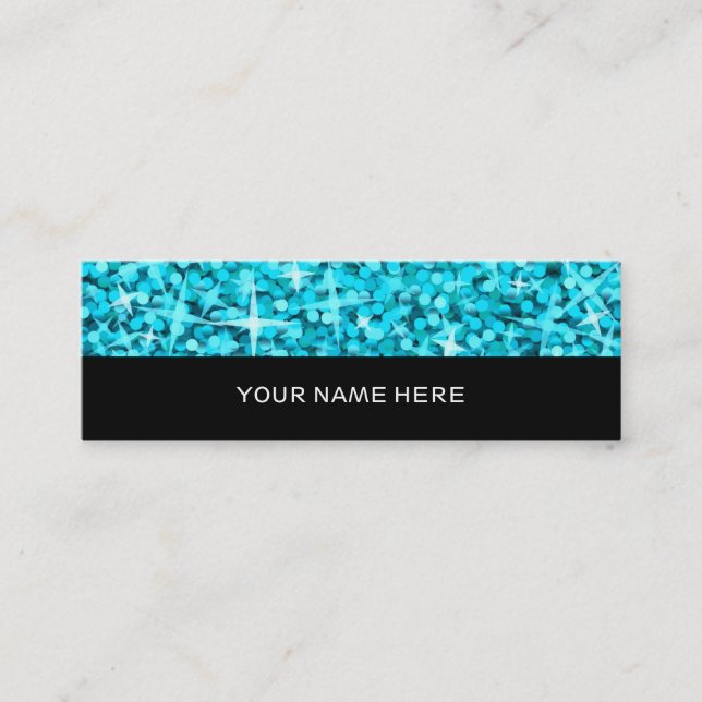 Glitz Blue business card skinny black (Front)