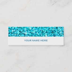 Glitz Blue business card skinny white