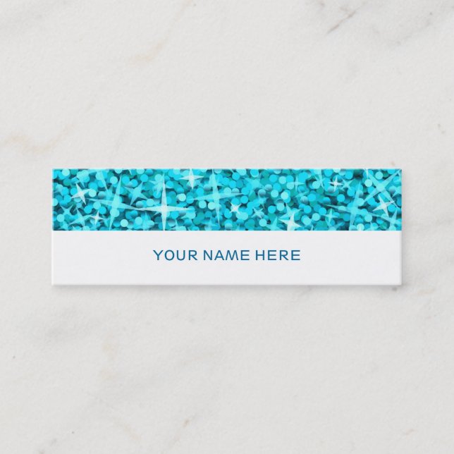 Glitz Blue business card skinny white (Front)