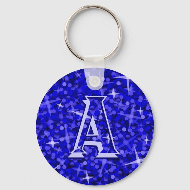 Glitz Blue 'monogram' keychain (Front)