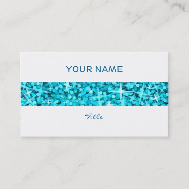 Glitz Blue stripe business card white back (Front)