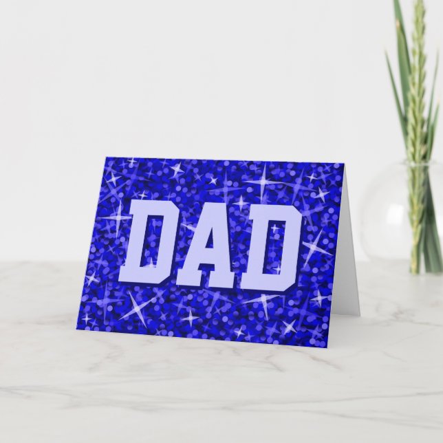 Glitz Dark Blue 'DAD' 'Happy Birthday' card (Front)