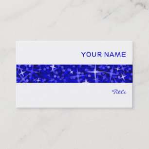 Glitz Dark Blue stripe business card white