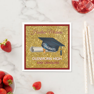 Glitz! Fun, Custom Graduation Paper Napkin