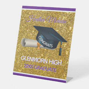 Glitz! Fun, Custom Graduation Party Pedestal Sign