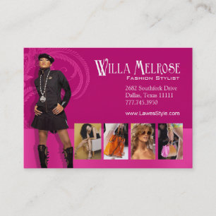 "Glitz Glam 2" - Classy Chic Funky Fashion Stylist Business Card