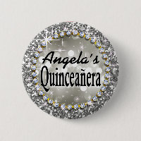 Glitz Glam Bling Quinceañera Celebration silver