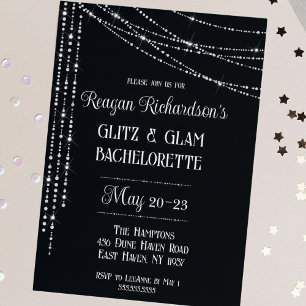 Glitz & Glam Diamond Bachelorette Weekend Invitation