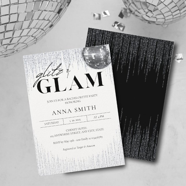 Glitz & Glam Disco Bachelorette Party Invitation (Creator Uploaded)