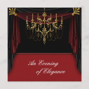 Glitz Glamour Black Tie Prom Invitations